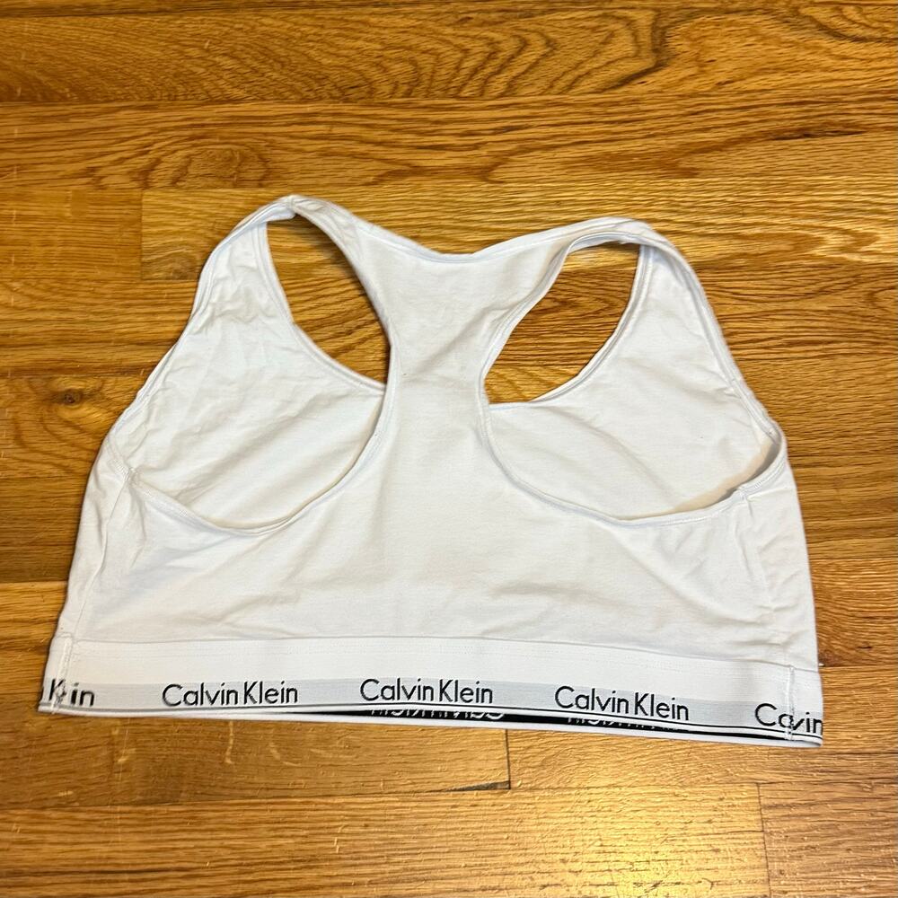 Calvin Klein Women’s 2XL White Racerback Bra Casual Basic Classic Print Retro - Picture 5 of 8